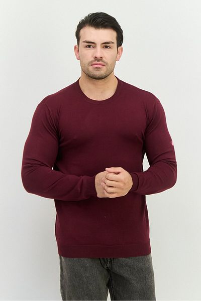 Sorbino Men Crew Neck Knitted Long Sleeves Sweatshirt, Burgundy