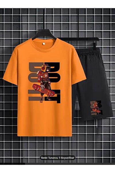 Derays Robot Printed Comfortable Fit Summer Men's Bottom Top Suit