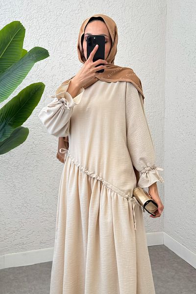 Salih Çelebi Φόρεμα Hijab Cross Gathered 2222 - ΧΡΩΜΑ ΠΕΤΡΑΣ