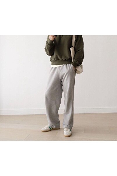 THE WHITE Ανδρικό παντελόνι με ίσιο πόδι επένδυση fleece φαρδύ και άνετο κοψί...