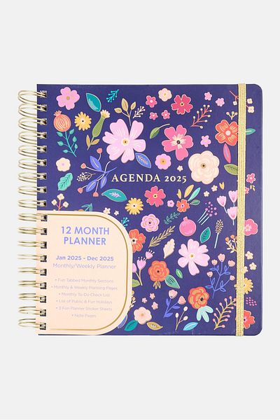 Votum 2025 Monthly And Weekly Planner Spiral Notebooks, Navy