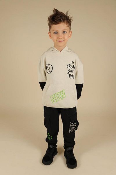 NK 04-08 Years Boy Gray Color Super Sweat Pants Set