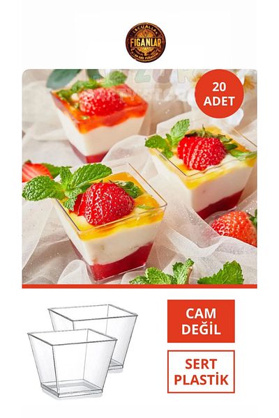 figanlar ambalaj 20 Pieces of Mica Presentation Bowl - Magnolia Ice Cream, Pudding Dessert Appetizer Salad Cup Container