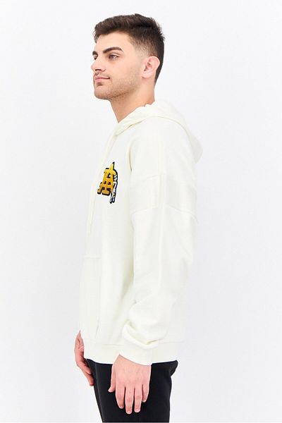 adidas Men Sportswear Fit Brand Logo Outdoor Hoodie, Off White