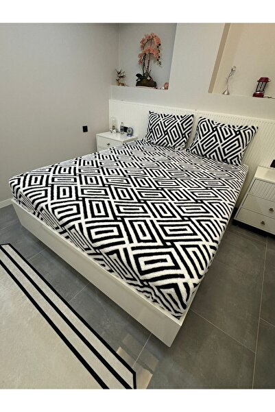 Violacasa Soft Puffy Elastic Sheet Pillow with Zebra Pattern - 160X200 and 180X200