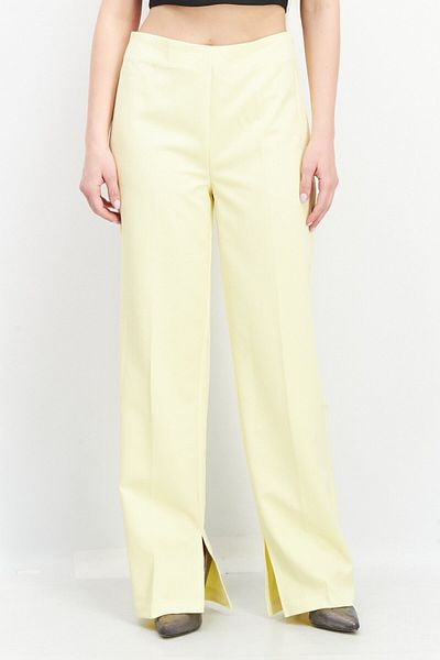 NA-KD Women Regular Fit Solid Stretchable Trouser, Yellow