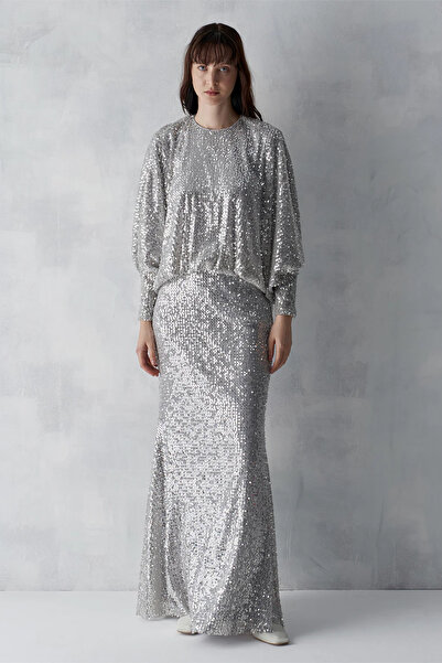 MERCI MS FANCY Payetli Bluz Etek Abiye Takım