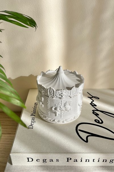 Mandalin Art Studio صندوق مجوهرات مزخرف على شكل دائري