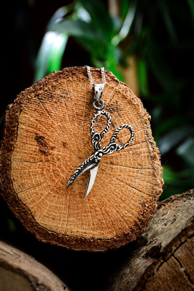 Ebrar Silver Gümüş Makas Kolye 925 Ayar Gümüş Makas Figürlü Unisex Kolye Çift...