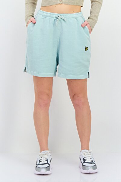 Lyle & Scott شورت نسائي أساسي برباط وشعار العلامة التجارية، أخضر نعناعي