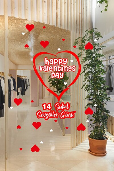 New Jargon ملصق غرفة عرض زجاجي لعيد الحب في 14 فبراير لعيد الحب، مقاس 70 سم