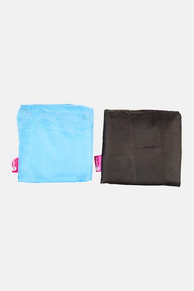Miamica 2 Pieces Foldable Reusable Totes, Blue