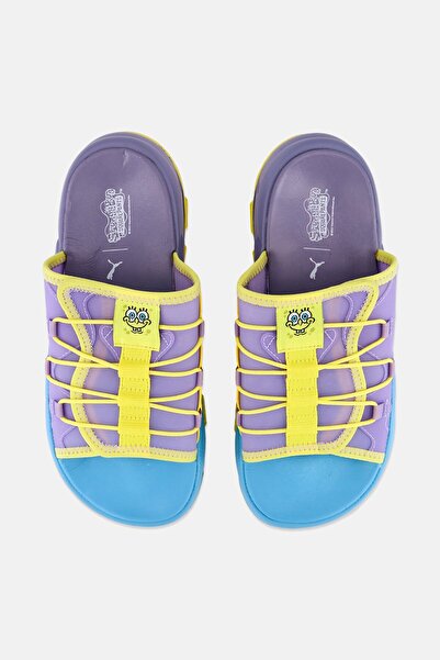 Puma Kids Boy Spongebob Brand Logo Slip On Slides, Purple