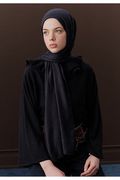Fresh Premium Navy Plain Wool Shawl