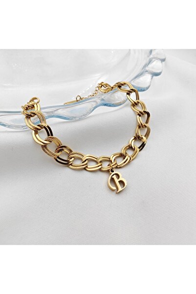 stainless steell Stainless Steel 20 Cm Samanyolu Bileklik B Harfli