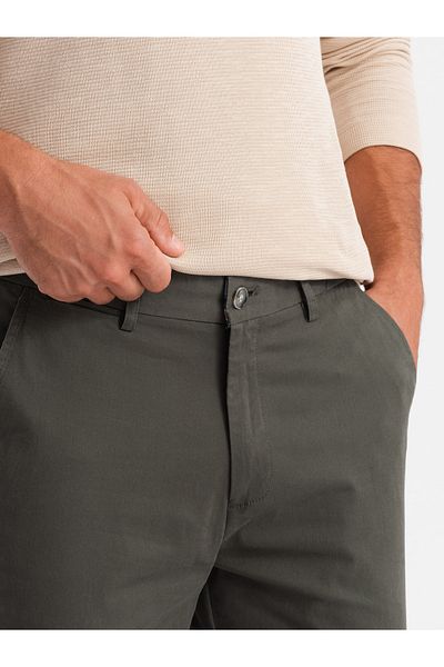 OMBRE Ανδρική στολή παντελόνι chino REGULAR FIT - χακί V3 OM-PACP-0183 XL
