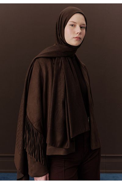 Fresh Premium Dark Brown Plain Shawl