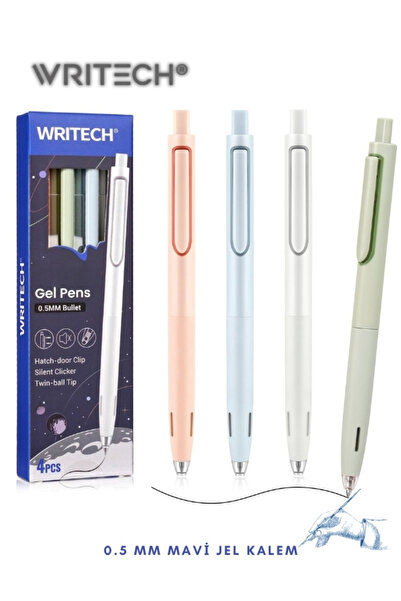 Writech 0.5 mm Mavi Mürekkepli Basmalı Jel Kalem Seti