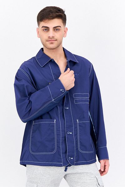 adidas Men Sportswear Fit Long Sleeves Outdoor Cargio Jacket, Blue