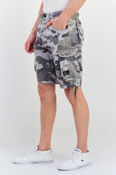 Crosshatch Men Camouflage Cargo Shorts, Grey
