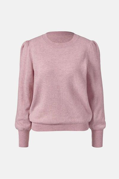 Tchibo Women Crew Neck Long Sleeve Plain Sweater, Pink