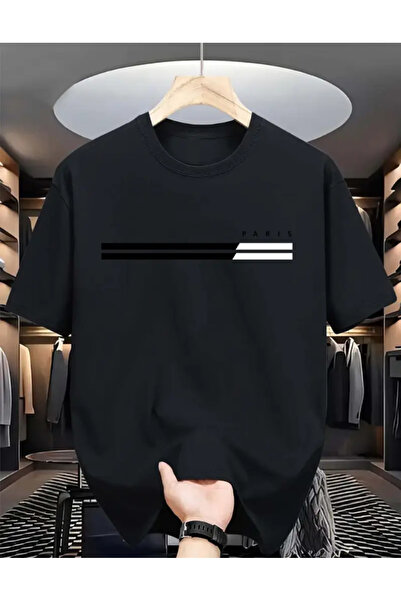 Marco Fresco تيشيرت للجنسين مطبوع صورة باريس بخطين