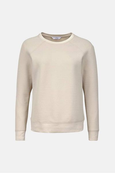 Tchibo Women Crew Neck Long Sleeve Plain Sweaters, Cream