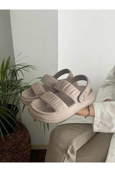 AkınalBella Sandale cu talpă anatomică cu dungi duble, ultra ușoare, moi și flexibile, antiderapante, pentru plajă, grădină, piscină, papuci