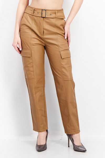 Esprit Women Regular Leg Belted Cargo Pocket Pants, Brown