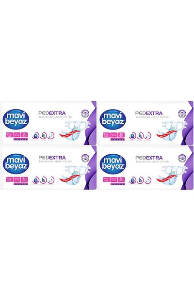 Mavi beyaz Pad Extra Textile Surface Adult Waistband Patient Diapers Small 120 Pieces