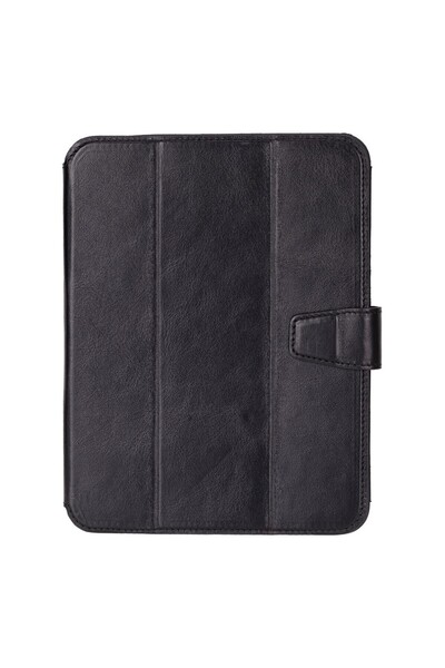 PLM Apple iPad mini (A17 Pro) Uyumlu 8.3 inç Deri Kılıf Parlak Siyah