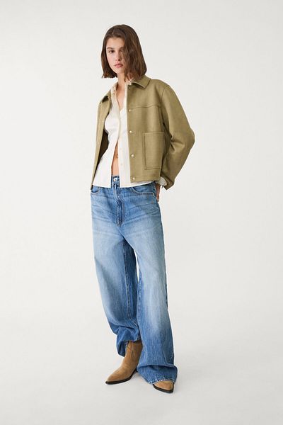 Stradivarius Fitted satin shirt