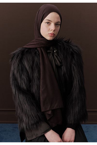 Fresh Premium Wool Straight Shal Dark Purple