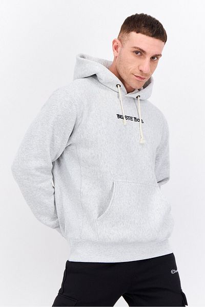 Champion Men Sportswear Fit Long Sleeves Running Sweatshirt, Light Grey