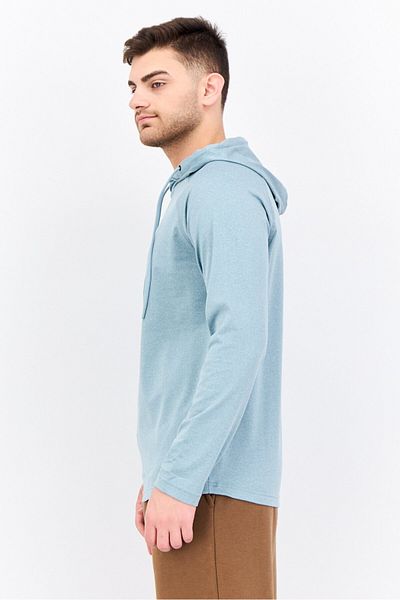 gaiam Men Slim Fit Long Sleeve Training Hoodies, Slate Green Heather