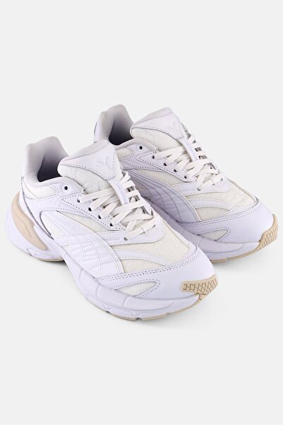 Puma حذاء رياضي Velophasis Luxe Sport II برباط للأولاد الصغار، أبيض