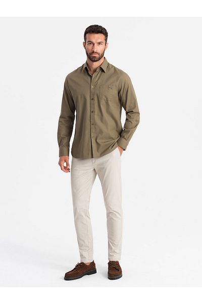 OMBRE Herren REGULAR FIT Uniform-Chinohose - beige V2 OM-PACP-0183 XXL