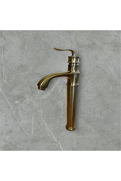 İSAOĞLU YAPI High-Tech Vintage Model Matte Gold Dish Sink Faucet
