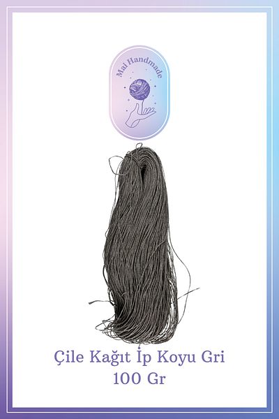Mai Handmade Χάρτινο Σχοινί Πλεκτό Σχοινί 100 γραμμάρια Σκούρο Γκρι