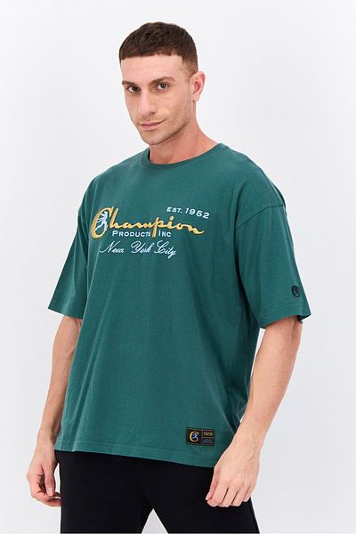 Champion Men Sportswear Fit Short Sleeves Outdoor T-shirt, Green