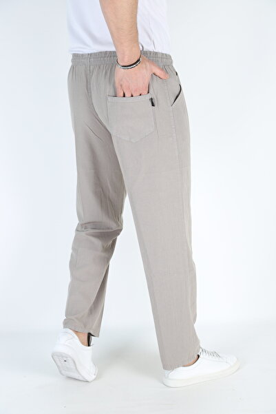 JAGER FABEL Сірі чоловічі літні штани з суміші льону