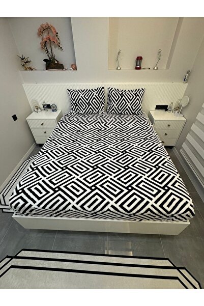 Violacasa Soft Puffy Elastic Sheet Pillow with Zebra Pattern - 160X200 and 180X200