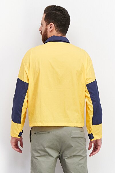 Aigle Men High Neck Long Sleeve Windbreaker Jacket, Yellow