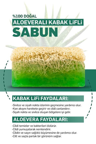 wellnessyaşam 2 Pack Natural Pumpkin Fiber Aloe Vera Soap - 130 Gr, Natural Revitalizing Your Skin