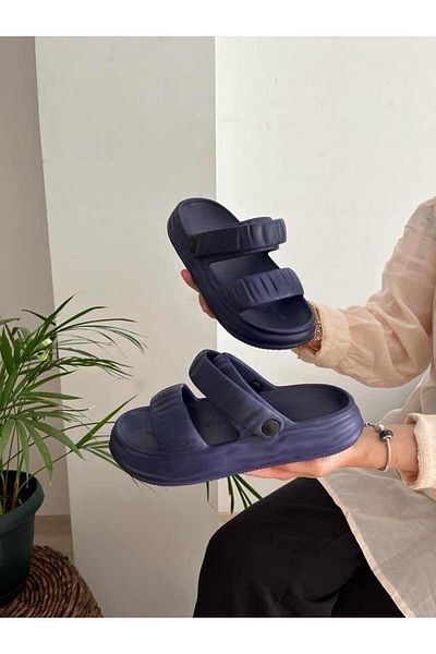 AkınalBella Sandale cu talpă anatomică cu dungi duble, ultra ușoare, moi și flexibile, antiderapante, pentru plajă, grădină, piscină, papuci