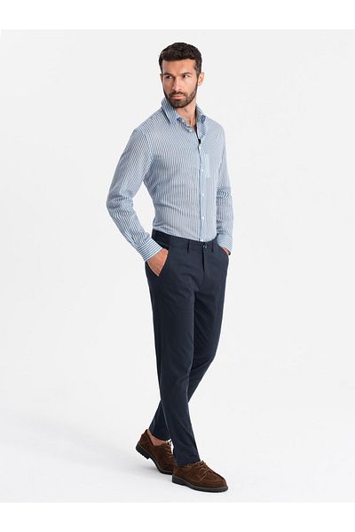 OMBRE Herren Uniform-Chinohose REGULAR FIT - Marineblau V4 OM-PACP-0183 M