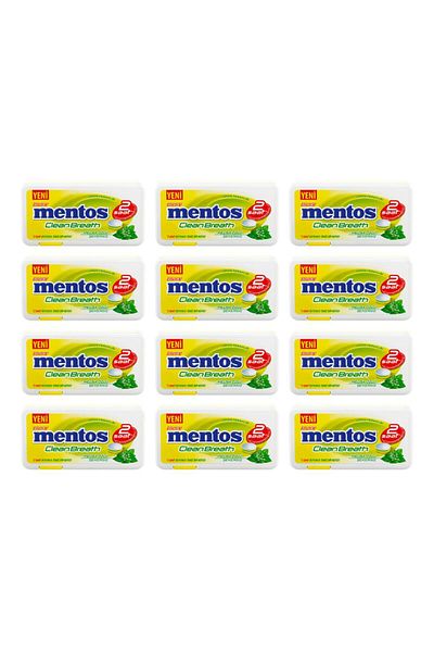 Mentos حلوى كلين برث بخلاصة الميليسا بنكهة الليمون 21 جرام × 12 قطعة