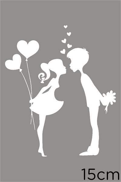 New Jargon Autocolant Valentines Day care se înșiră surprizează 15cm - Alb