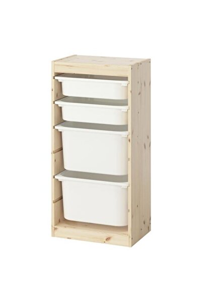 IKEA - TROFAST, saklama ünitesi, çam-beyaz, 44x30x91 cm