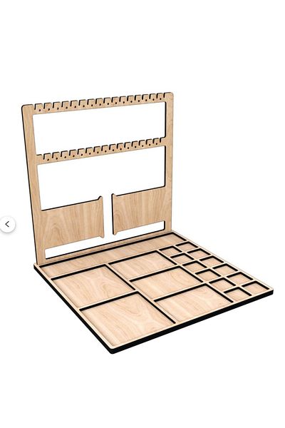 Lucena Wooden Jewelry Necklace Earring Makeup Organizer Organizer